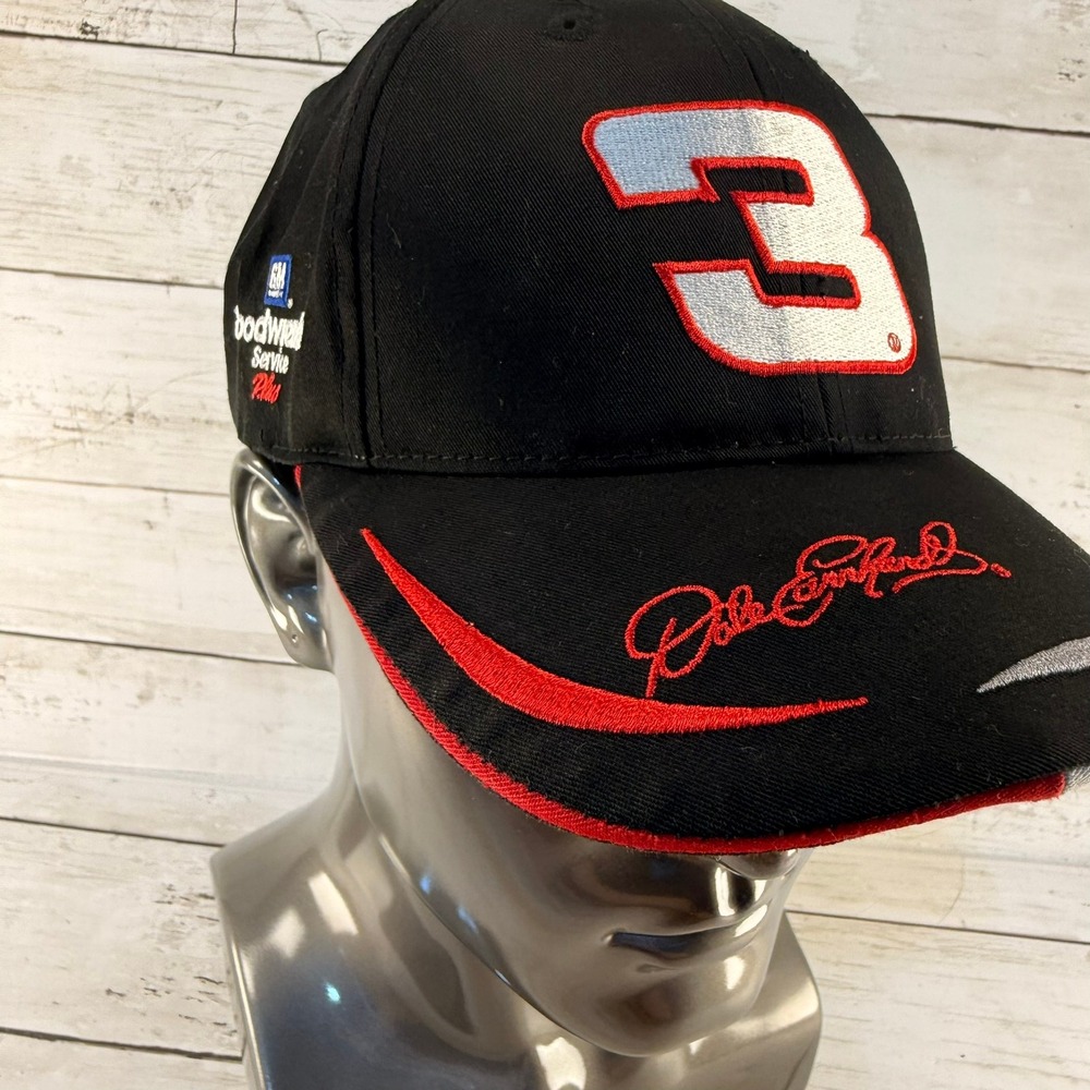 Dale Earnhardt #3 Goodwrench Service Plus Black Snapback Hat Competitors View